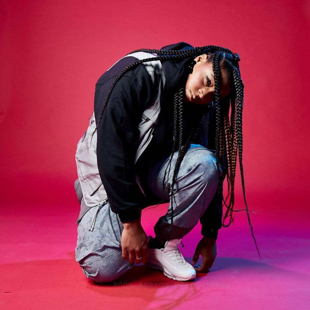 Rapper Mia Waring, aka LG (Team Genius), poses for a portrait. LG started her career within Philadelphia's underground hip-community before recently moving to Los Angeles and signing with Position Music. Portrait courtesy of Anna Azarov / Position Music