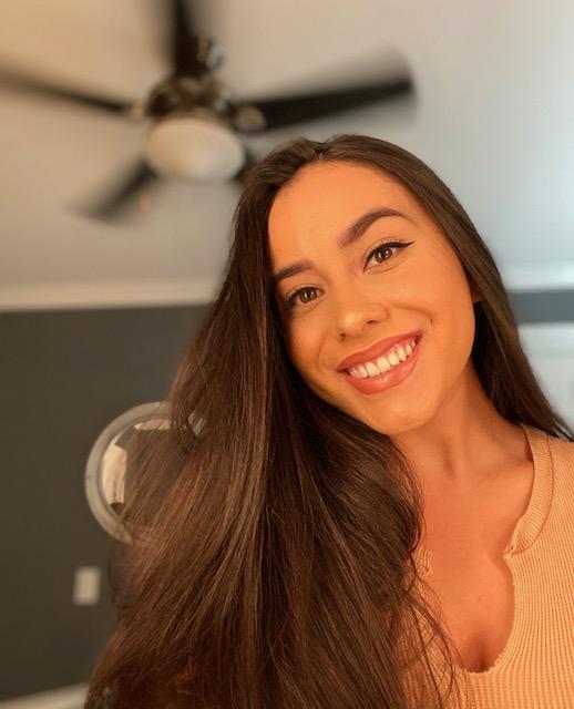Marquez smiles in her home in San Jose, Calif., this September. She joined the Latino Student Association and the First Generation Club at Pepperdine but plans to rush in the spring.