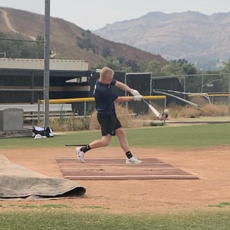 First-year athlete Nolan Lingley swings through while practicing baseball at a local Malibu park. Lingley, who came to Pepperdine on a baseball scholarship, said he hopes he and his teammates will be on the field together come spring. Photo courtesy of Nolan Lingley