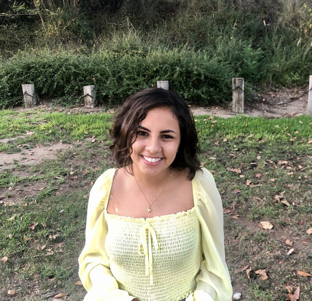 Biology major Lidia Qaladh poses in her hometown of Arcadia, CA, for a Student Government Association photo this fall. She was elected as the SGA freshman class president. Photo courtesy of Lidia Qaladh