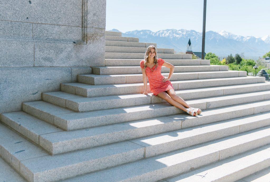 Makayla in her hometown in Salt Lake City, Utah, in May 2020. She said besides playing the piano, she also loves doing yoga.