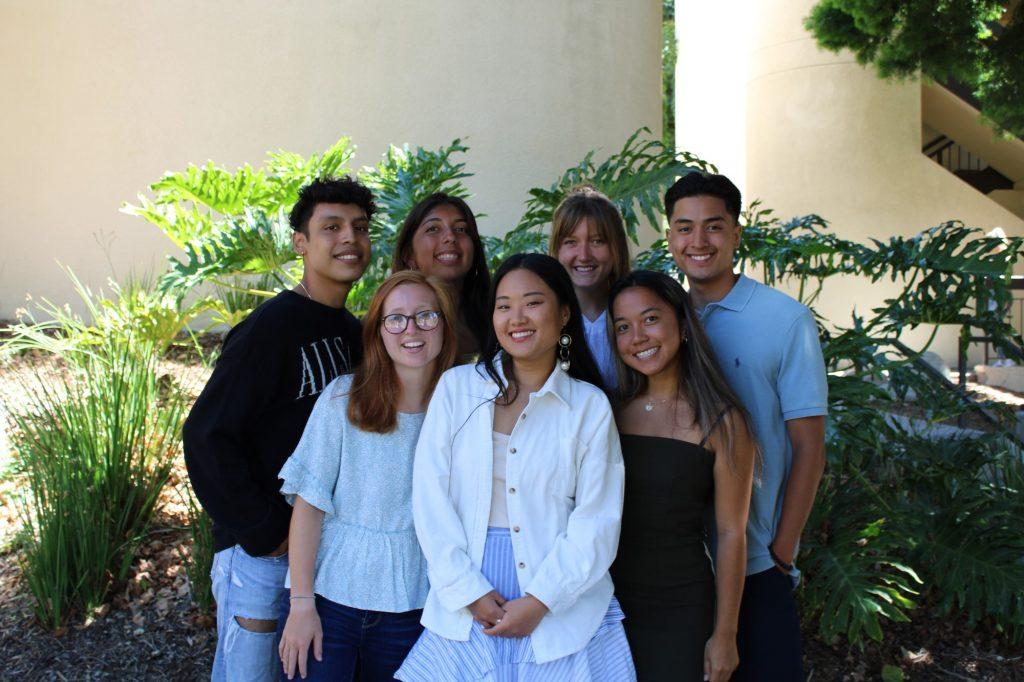 Shim poses with her Lovernich Housing and Residence Life team. Shim said as an RA she wants to give back to the community that helped her grow. Photo courtesy of Hana Shim