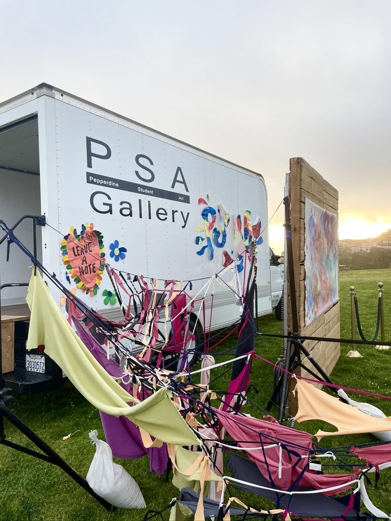 The Pepperdine Student Art Gallery truck sits on Alumni Park for students to visit. The truck traveled around campus throughout the week to bring attention to the festival, which took place Saturday, March 26. Photo by Liza Esquibias