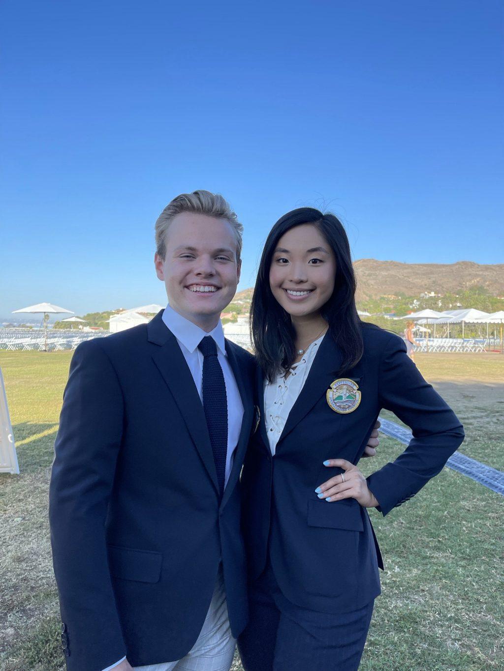 Dawson Foster and Maxine Li pose for a picture at one of the annual PAC events hosted in Alumni Park. This is just one of many events that PAC members have to attend each semester to represent the University. Photo courtesy of Dawson Foster