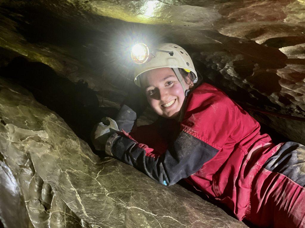 Sophomore Katherine Delong spends her time army crawling through caves in Switzerland during the spring semester. Delong said it took two days to finish all the activities the trip included. Photo courtesy of Katherine Delong