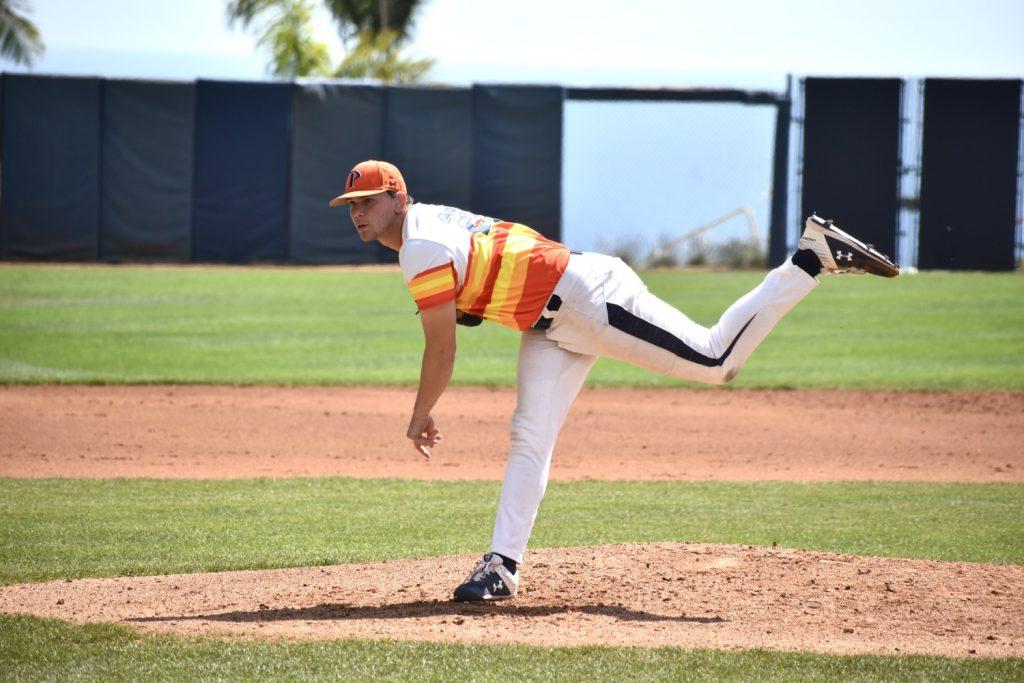 Nathan Diamond pitches against Pacific and earned Pepperdine with the win.