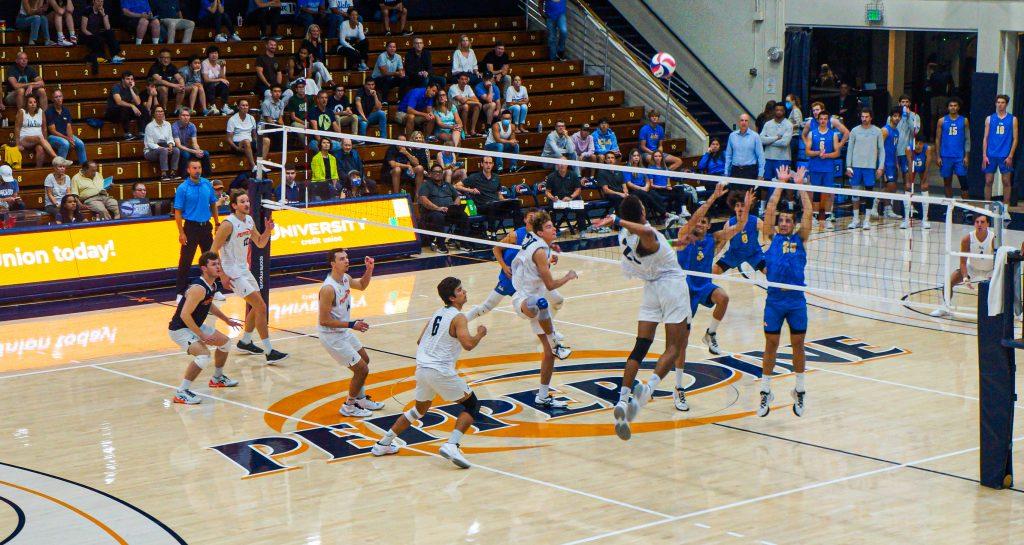 Graduate outside hitter Jaylen Jasper spots an opening against the UCLA defense April 7. Jasper was the only Wave in double-digit kills in the game.