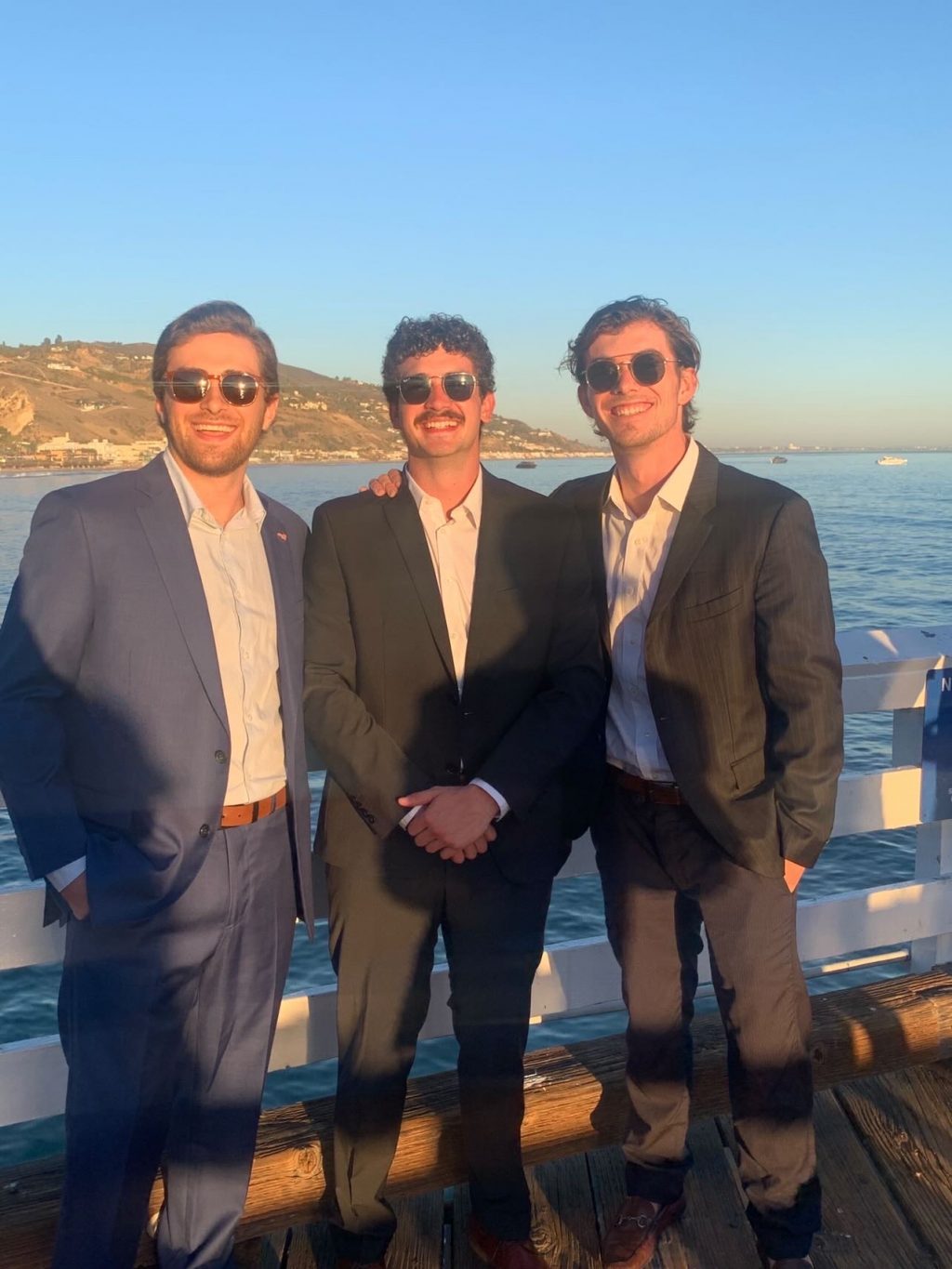 Will Noland poses with fellow Sig Ep's at Sig Ep formal on the Malibu Pier. Will's friends in Sig Ep said he always was there for his brothers. Photo Courtesy of Sigma Phi Epsilon
