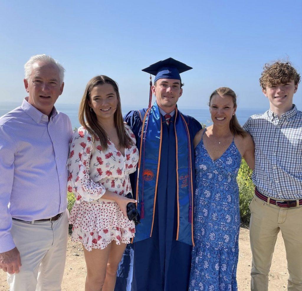 Will at Seaver graduation with his father Pat, his sister Haley, his mother Leslie and his brother Chris in April 2022. Leslie said graduation was one of Will's happiest days. Photo Courtesy of Will Noland's Instagram