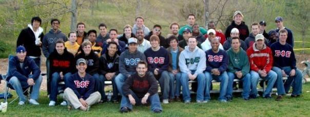 Knight smiles alongside his class of Sigma Phi Epsilon brothers in Malibu in 2007. After coming out as gay his junior year, the alumnus said he was accepted by his fraternity community, as SigEp was one of the frontrunners in openly welcoming LBGTQ+ members.