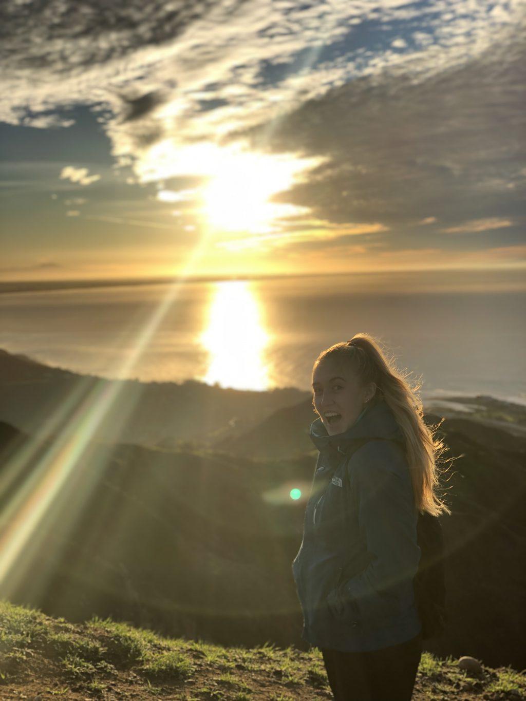 Morrison enjoys the ocean view during her hike to the Cross in Malibu in January 2019. She said loves to work out to relieve stress and get a break from schoolwork. Photo courtesy of Mackenzie Morrison