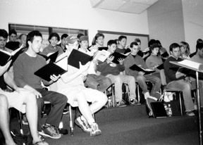 The Pepperdine Concert Choir performs in Smothers Theatre April 15. Photo/Micah Kafka