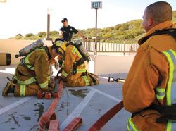 Firefighters at work