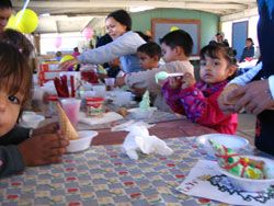 Kids eating ice-cream