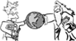 god and man pulling at earth