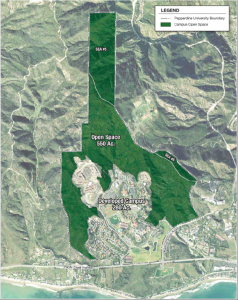 Map it out — Out of the 830 acres of space Pepperdine owns, 550 of them are open.  The open space is necessary for the health of the environment. Courtesy of California Coastal Commission.