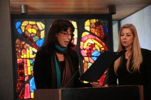 Councilwoman Laura Rosenthal reads the proclamation from the City of Malibu supporting FRPM and proclaiming Feb. 1 as “Malibu’s End Human Trafficking Day.”| Photo by Sacha Irick