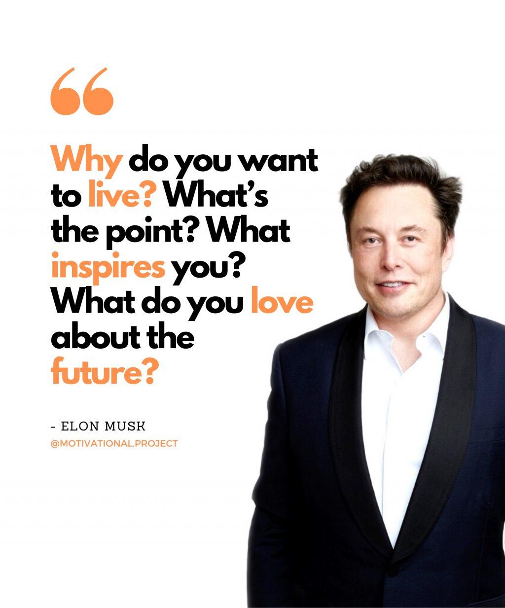 The Instagram account for the project, @motivational.project, frequently posts quotes from successful people as a mode of inspiration. Entrepreneur Elon Musk is featured above. Photo courtesy of Julia Strouk