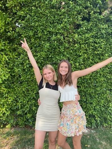 Kovie and her roommate Courtney Hancock (right) smile together on Tri Delta's bid day Sept. 7. Kovie said she is excited to be a part of Tri Delta and is looking forward to future events.