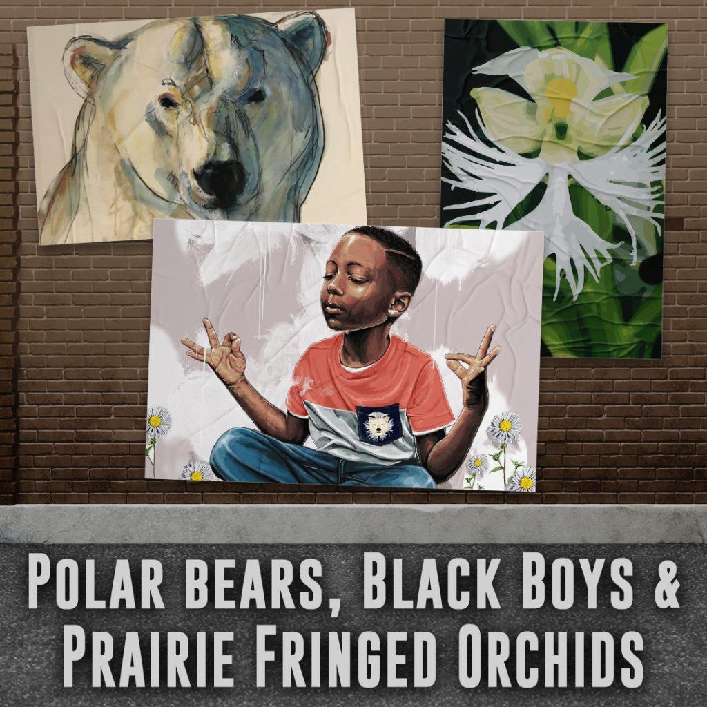The poster for "Polar Bears, Black Boys & Prairie Fringed Orchids" features the three aspects of its name. The Pepperdine Theater Department performed the online play from Oct. 1 to Oct. 3. Photos courtesy of Tyler Flynn