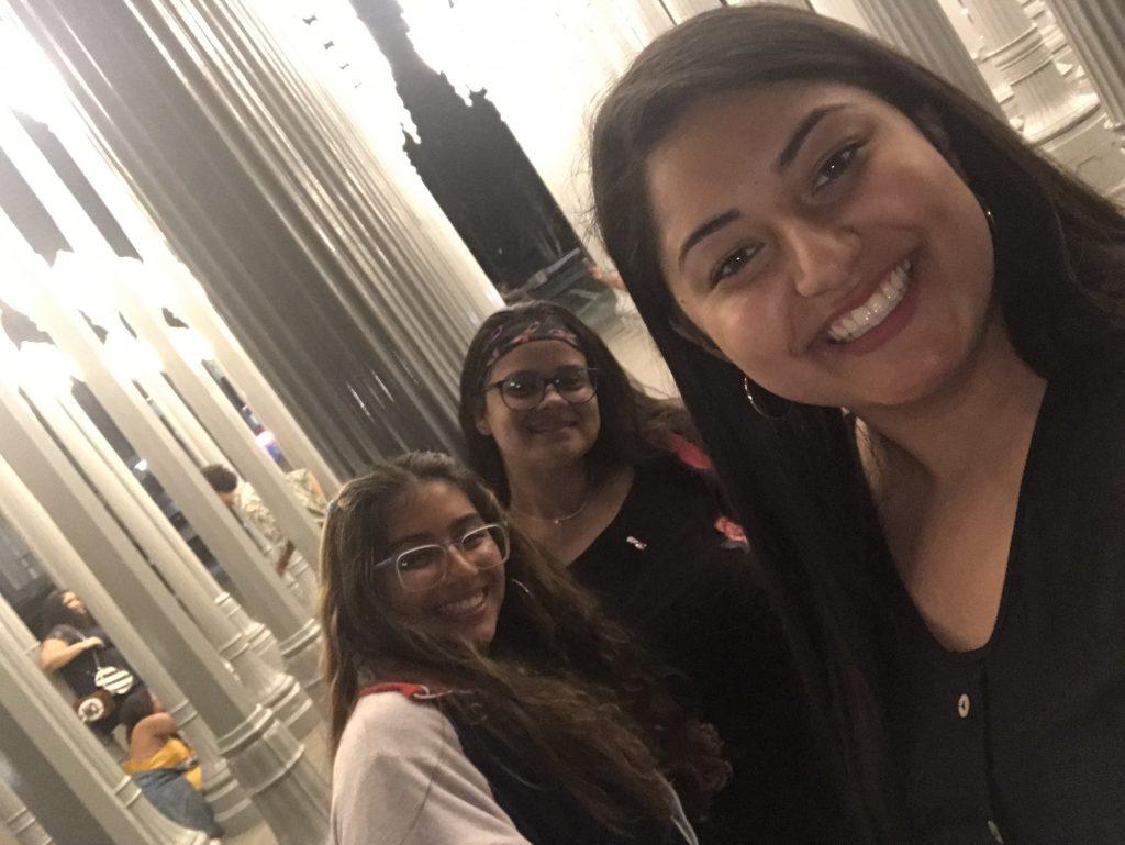 Priscilla Merlo (left), Citlalli Araiza and Edith Estrada spend time together after an Hermanos/Hermanas event at the University of California, Los Angeles, last October. Merlo was the co-president of the LSA last year and is continuing her position this semester until she graduates in December. Photo courtesy of Priscilla Merlo