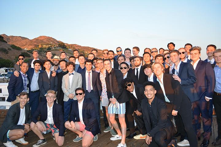 Sigma Phi Epsilon members pose for a picture on the Malibu Pier before their fall 2019 formal. Although social events like this are not possible this semester, the number of students affiliated in Greek life remains consistent with past years. Photo courtesy of Jake Krum