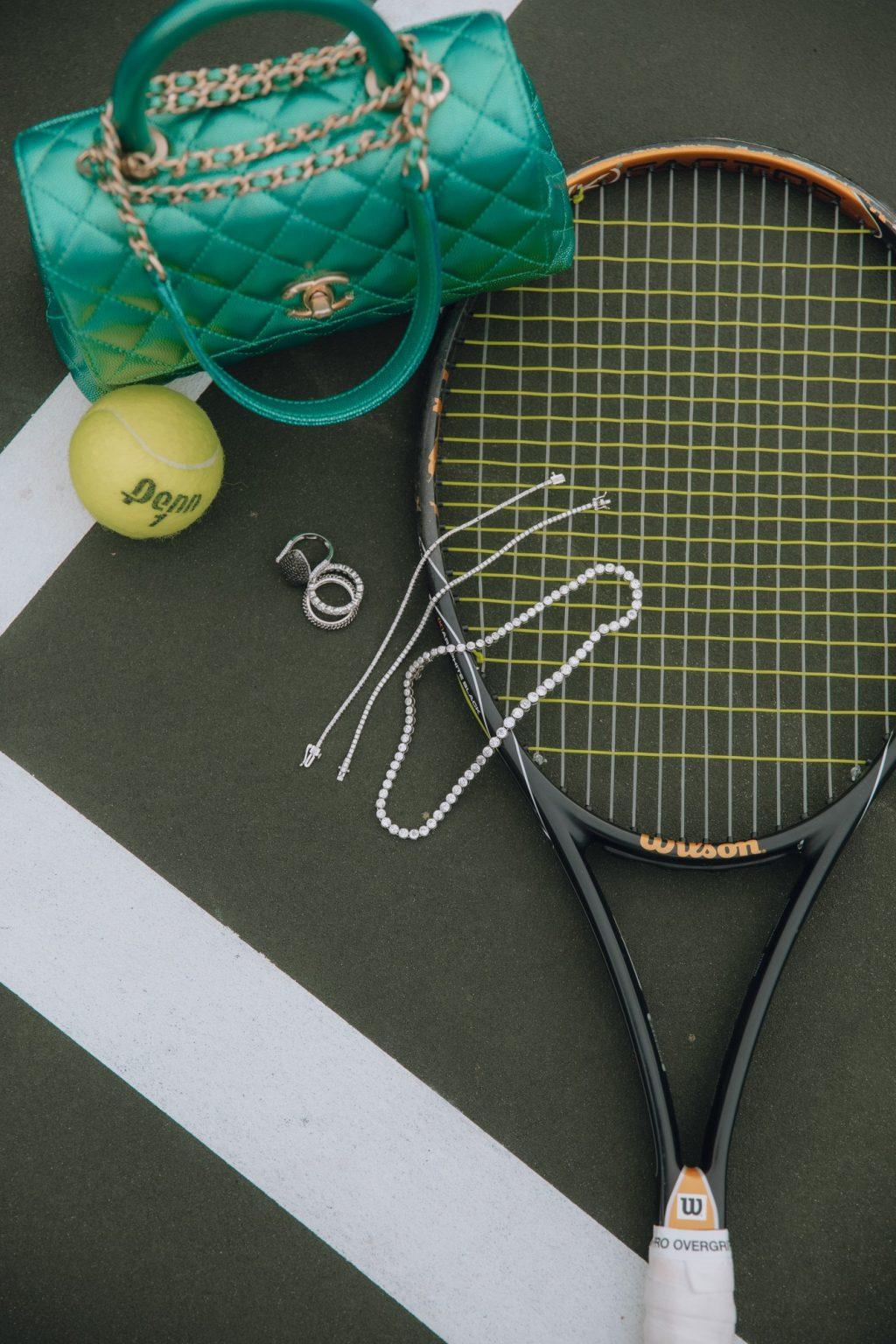 A promotional photo for STONED features jewelry from the brand's 'Tennis Club' collection, taken in Malibu in January. Gay said she draws from green tones to hone the brand's aesthetic.