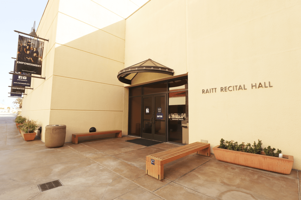 Raitt Recital Hall sits in the Malibu sun April 6. Since the partial reopening in February, music, theater and art majors are allowed to use their respective spaces via reservation.