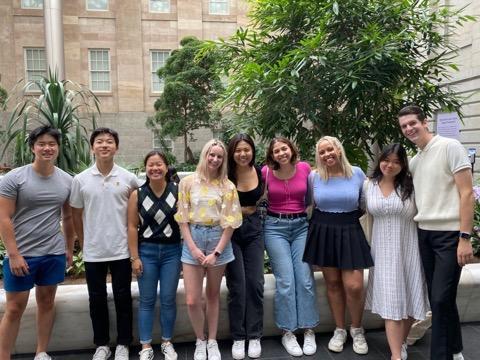 Students stand outside the National Program Gallery during a visit July 3. Nascimento said the return to in-person education has prepared her for the return to campus in the fall. Photo courtesy of Talia Nascimento