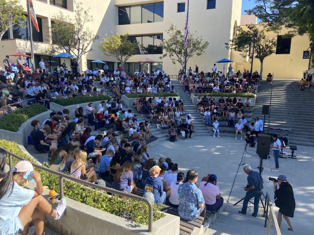 University Chaplain Sara Barton speaks to students and community members at the Chaplain's Prayer Service the morning of Sept. 11. The event was one of many to honor the tragedies that occurred 20 years ago.