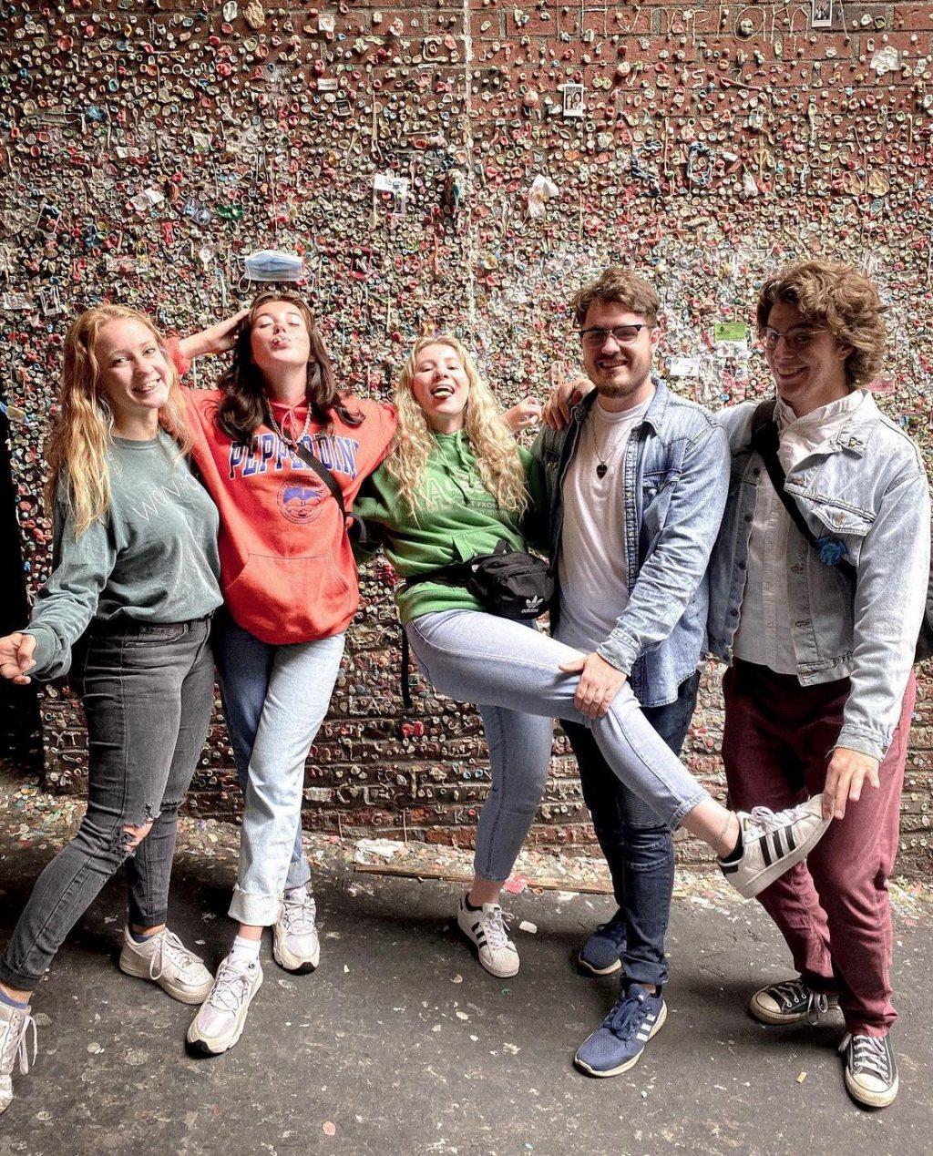 The 2020-2021 group pose in front of the Gum Wall in Seattle, Wash., during their Summer Tour in July. Members said they look forward to encouraging and reaching out to new communities during tour.