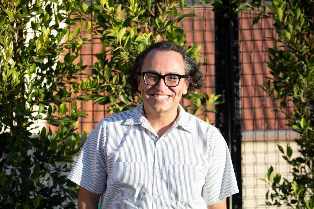 Gustavo Arellano poses for a photo before he speaks to Pepperdine students and faculty at an ICA event. Arellano said his Mexican heritage plays a role in every part of his life today.