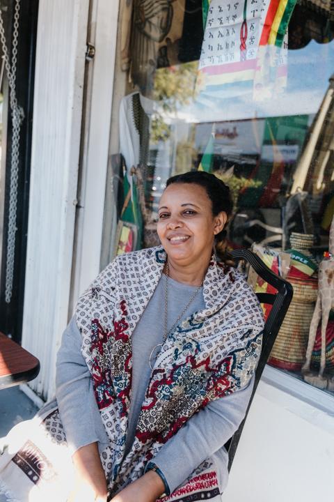 Aki, an Ethiopian immigrant who works at and owns the shop Merkato, watched the Los Angeles landscape evolve around her over the last 30 years in Little Ethopia.