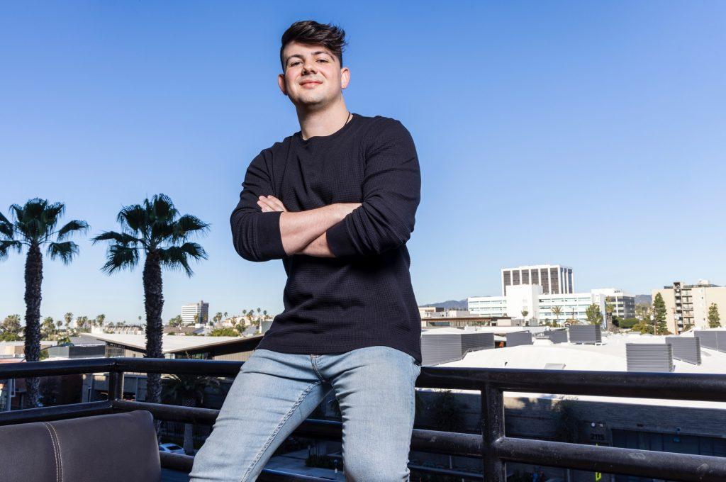 Pepperdine alum and "Wordle!" app creator Steven Cravotta sits on a Los Angeles rooftop. Cravotta said he created the app when he was 18 and was surprised when it began getting millions of downloads in winter 2021 with the launch of the different browser-only "Wordle" game. Photo courtesy of Steven Cravotta