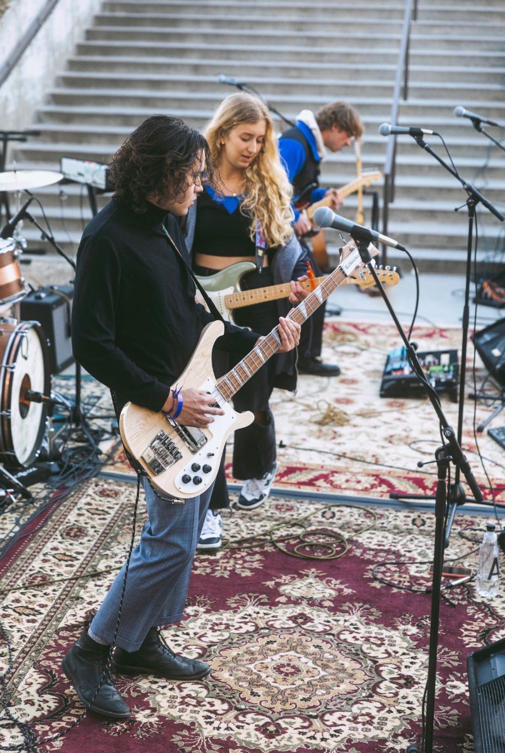 The band plays in the Amphitheater on Pepperdine's Malibu campus March 19. They performed a handful of covers along with their two original songs.