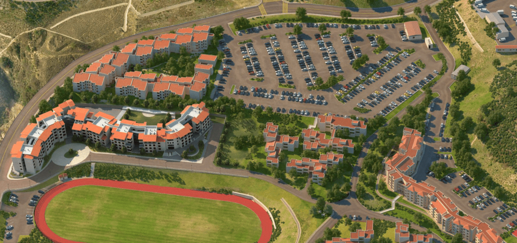 Photo of Rho Parking Lot on Pepperdine's Campus. It's location is adjacent to Lovernich, Seaside, and Towers residence halls. Photo courtesy of the Pepperdine Interactive Campus map