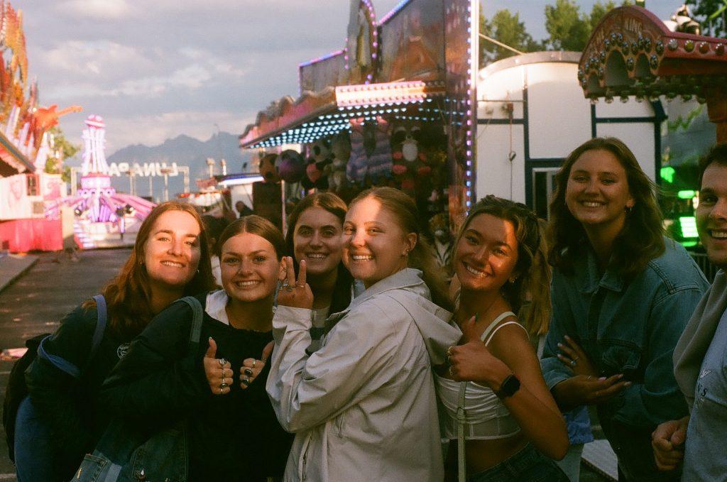 Seniors Katy Kulseth, Caitlyn Basile, Dani Beebee, Natalie Schneider, Mckenzie Kelly, Dawson Storrs and I at the fair together June 1. This was one of the events Pepperdine faculty brought us to in Lausanne for students to experience as a whole.
