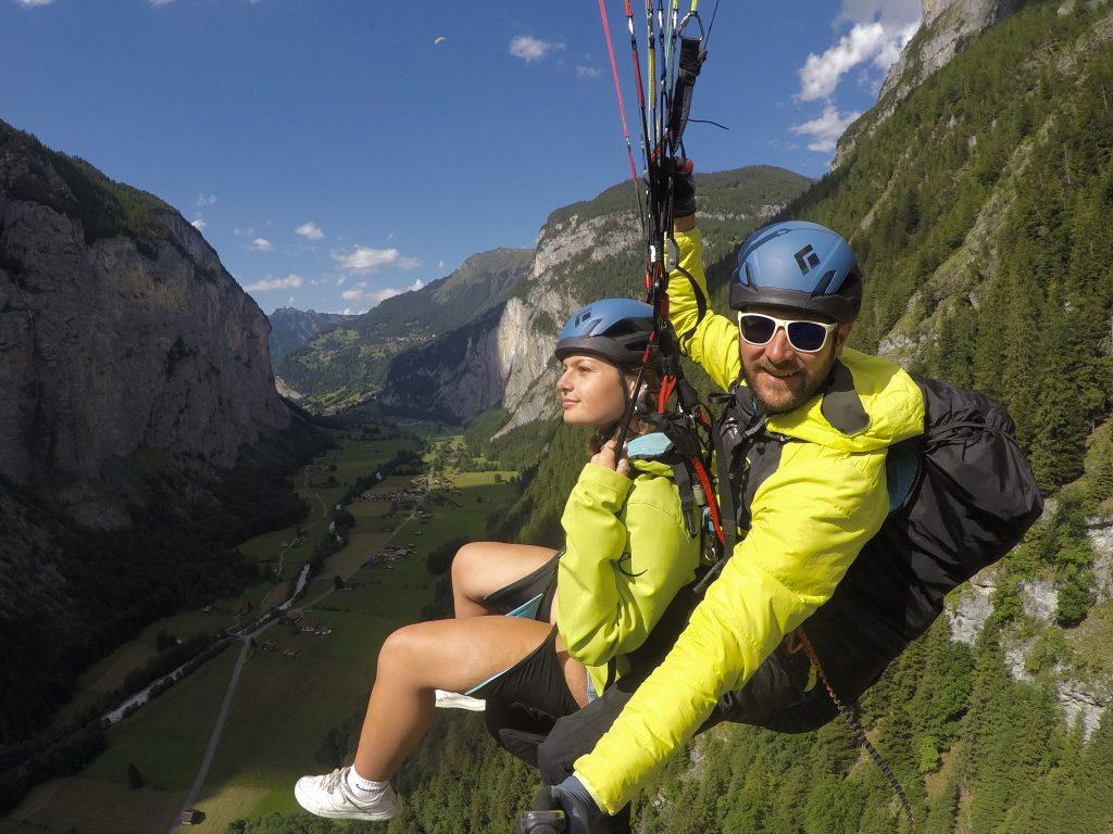 My paragliding guide and I as we travel through Lauterbrunnen. This outing was one of the most shared experience by many who went abroad to Switzerland this past summer.