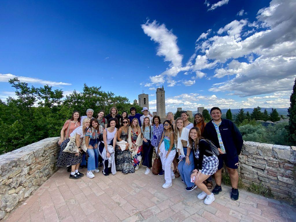 The entire Florence group at the top of Rocca of Montestaffoli on June 9. This medieval tower was centuries old and was an important aspect of Italian culture.