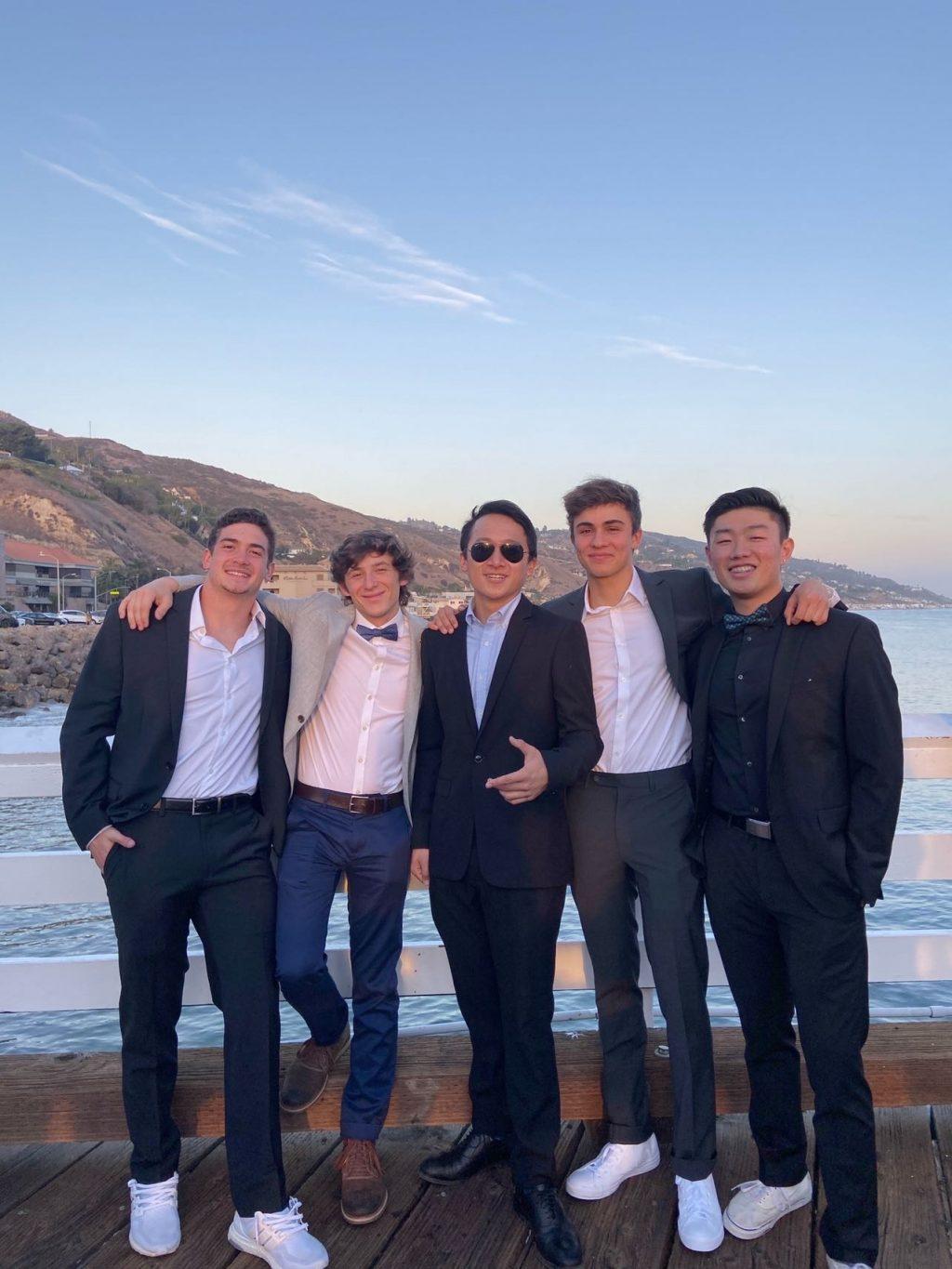 Conner poses with his Sig Ep brothers on the Malibu Pier. Conner was a member of Sig Ep since his first year at Pepperdine. Photo courtesy of Sig Ep