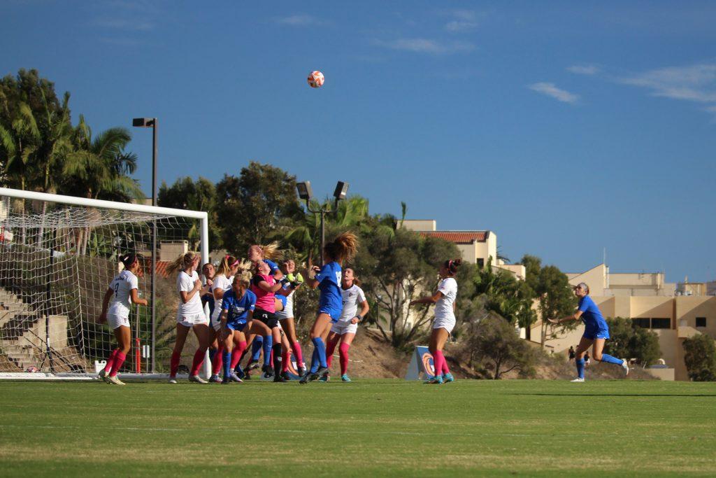 The Cougars and Waves collide as a free kick attempt reigns down the goal Oct. 18 Tari Frahm Rokus Field. The Waves' last victory came from an Oct. 1 matchup versus San Diego
