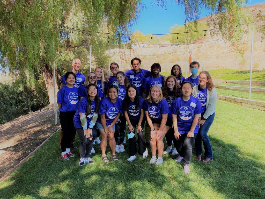 World Waves students gather at the retreat at the Conejo Valley Church of Christ fall semester 2021. They experienced different activities to help them connect to each other.