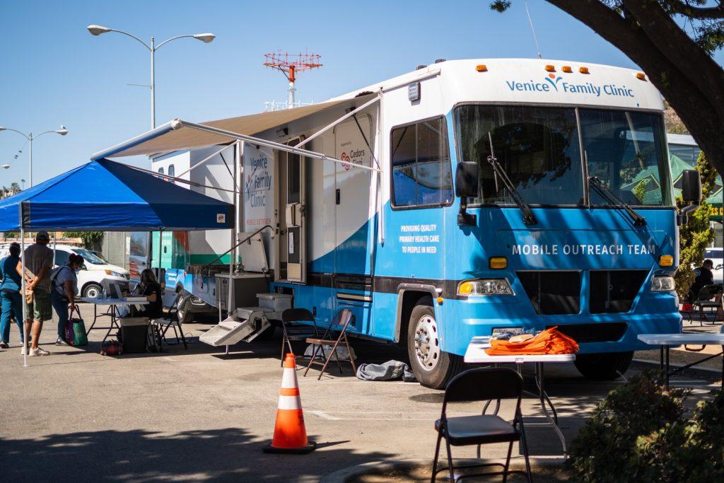 The Venice Family Clinic provides healthcare to unhoused individuals at the annual Homeless Connect Day in Malibu on Sept. 22. The VFC partnered with The People Concern every Thursday in Malibu to provide services for unhoused clients who seek medical care. Photo by Lucian Himes