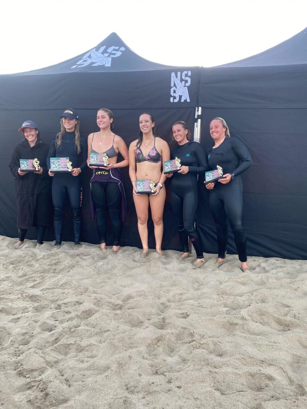 Members of Pepperdine Surf Team poses for a picture after the NSSA Ventura Harbor Contest on Nov. 7. Alderton said this was her favorite memory so far being part of the surfing team.
