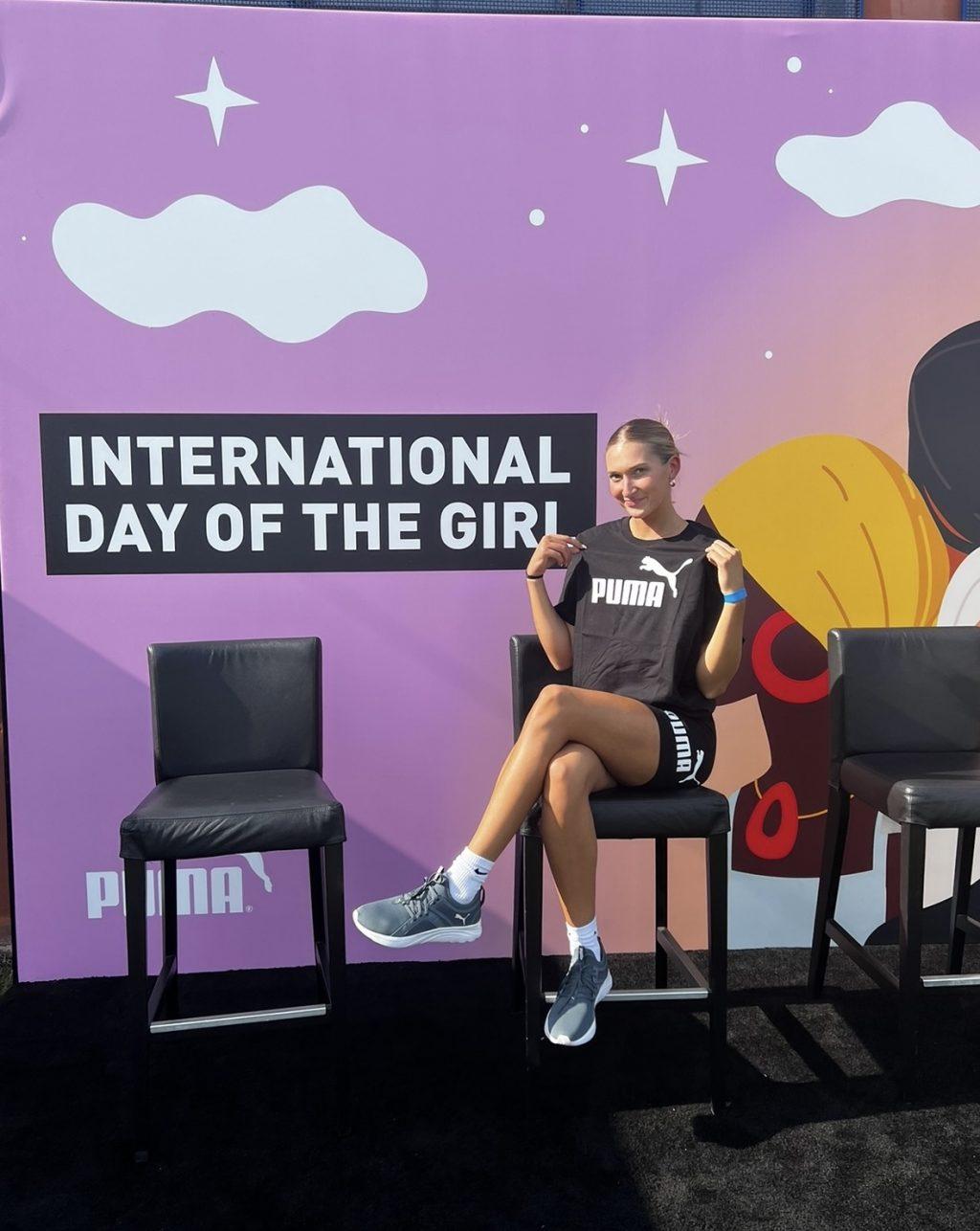 Women's Basketball sophomore guard Helena Friend poses at Puma's sports clinic for the International Day of the Girl. Friend was one of six Pepperdine athletes that participated in Puma's clinic. Photo courtesy of Helena Friend