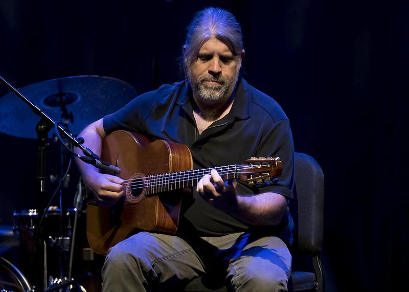 Guitarist Stephen Wrembel leads the show in Smothers Theatre on Oct. 23. Wrembel performed a solo act first then brought the rest of the band out.