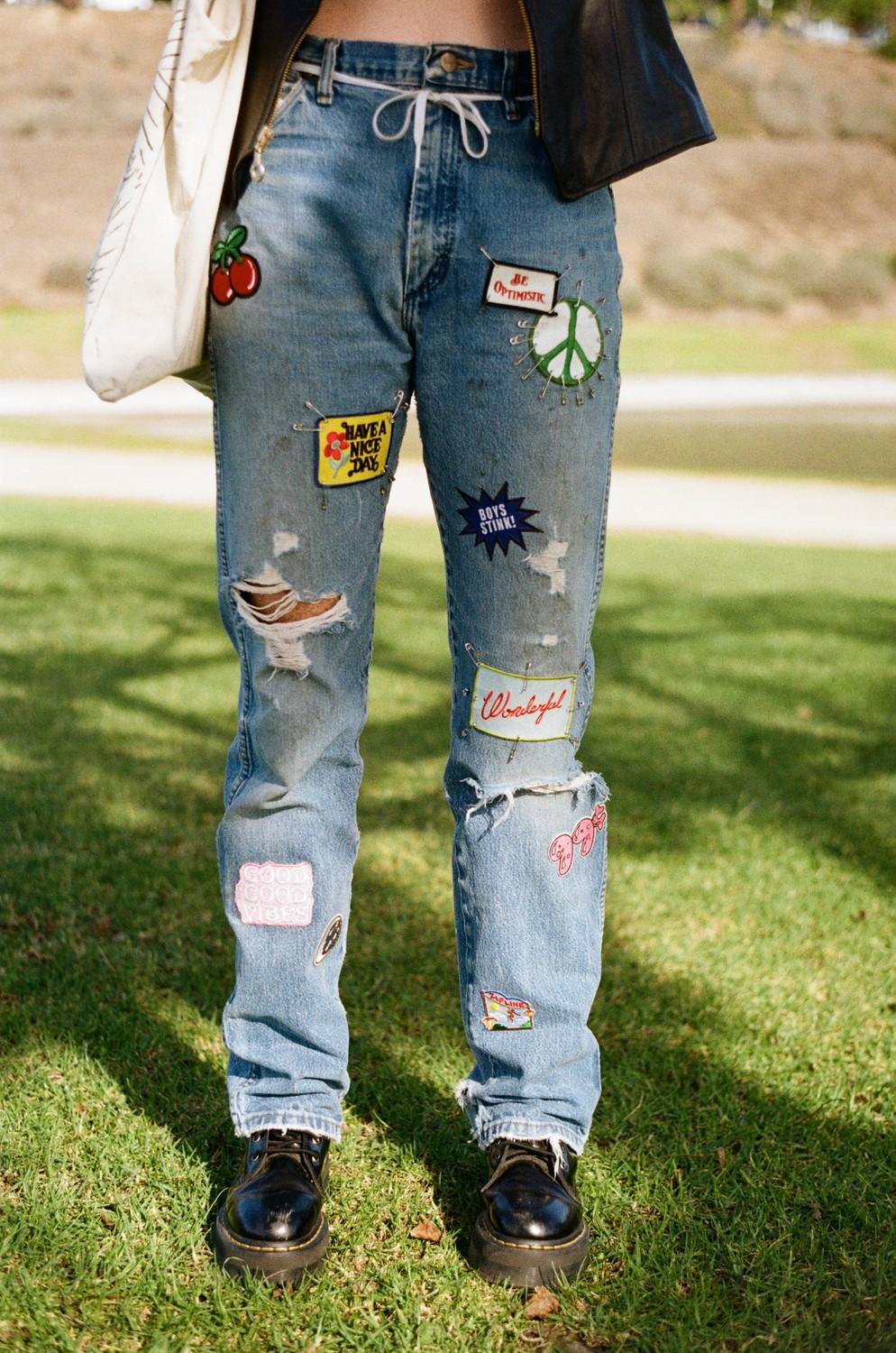 Chloe Jurdana's patchwork jeans on Lomography 100