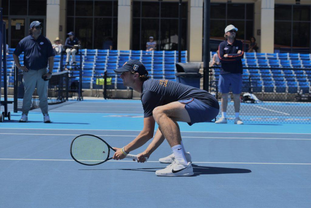 Player gets ready for the point