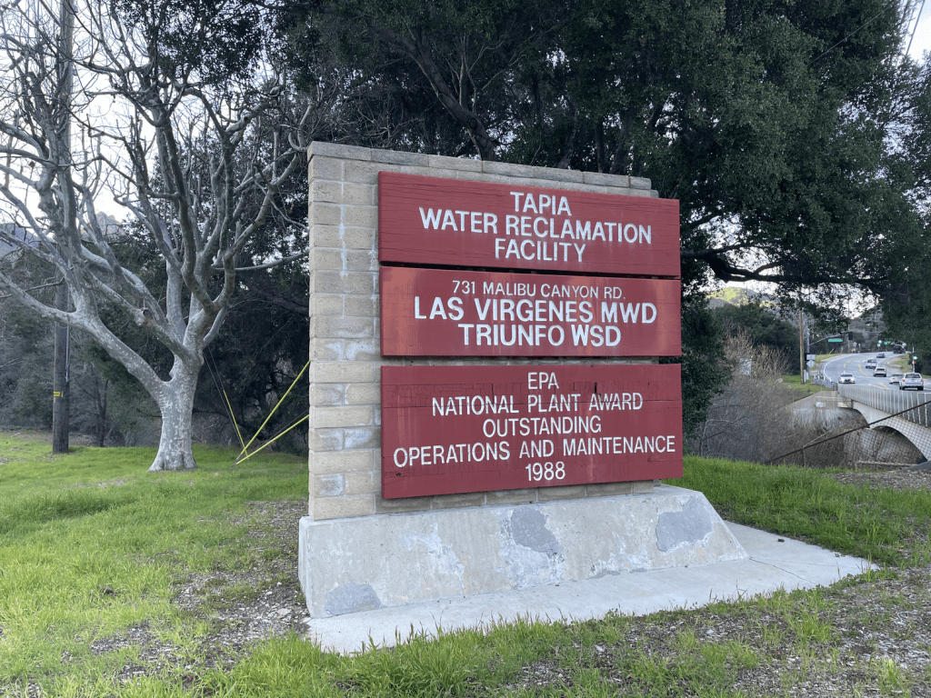 The Tapia Water Reclamation Facility on Malibu Canyon Road turns sewage into reclaimed water, which Pepperdine uses to water Alumni Park. Of all the water delivered by LVMWD, the facility has recycled about 20% of it for irrigation, according to LVMWD.