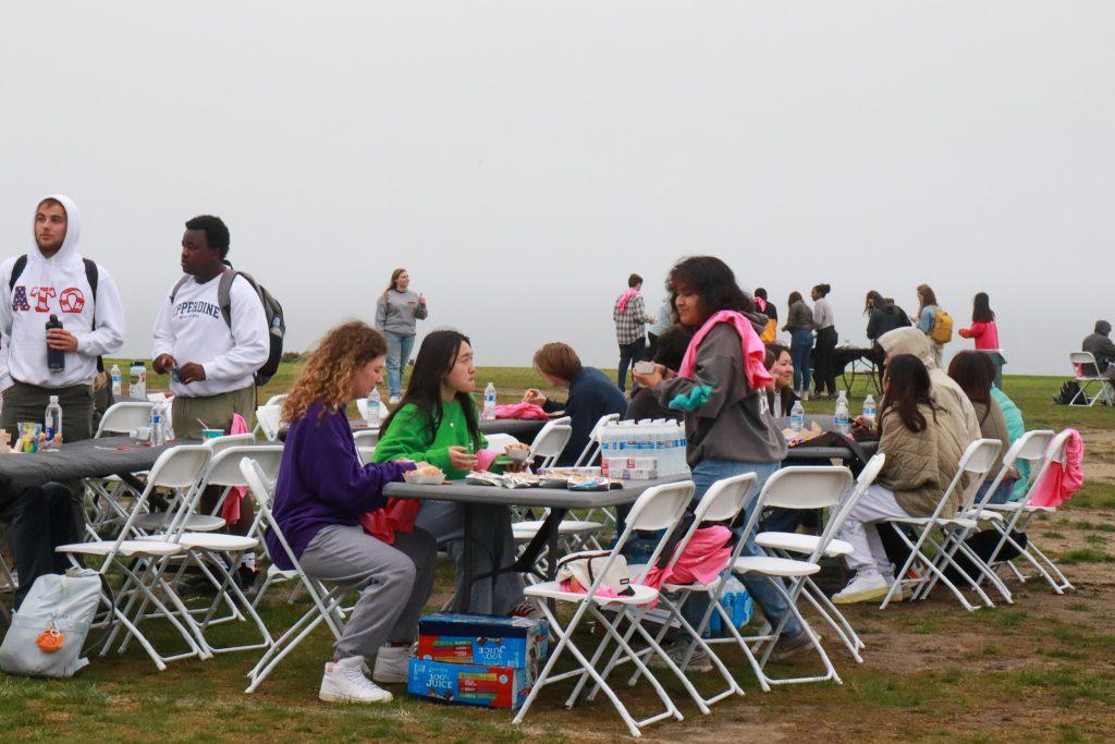 Students socializing at SWAB's Recess. Photo by Denver Patterson.